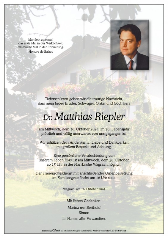 Dr. Matthias Riepler